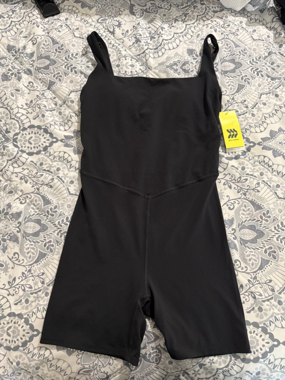 all in motion Black Tank-Style One-Piece Romper